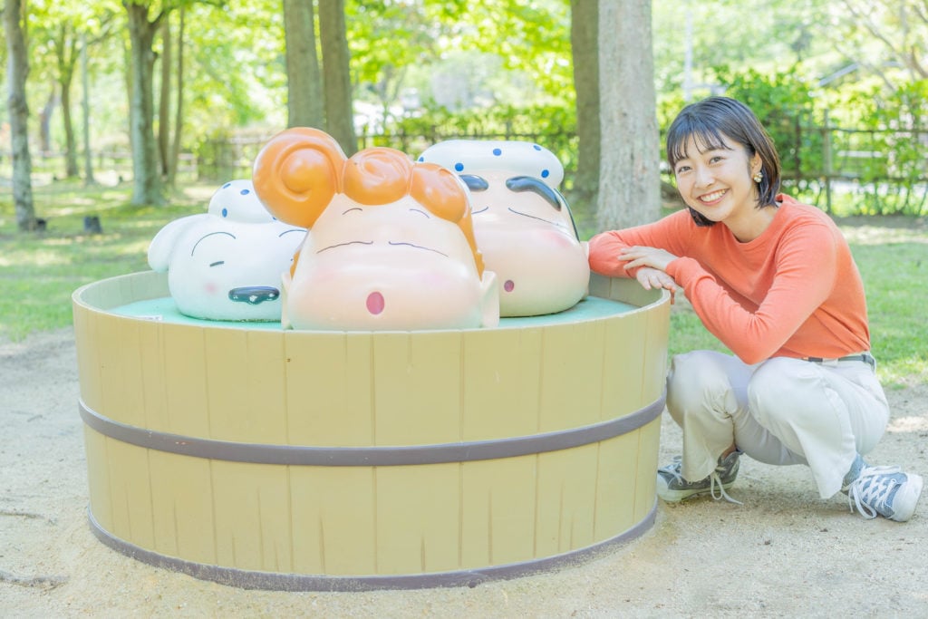 日差しの暖かい淡路島で女子旅🌈】立ち寄りOK！しんちゃんと記念撮影